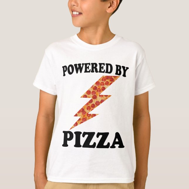 T-shirt Drôle Alimenté Par Pizza Cool Pizza (Devant)
