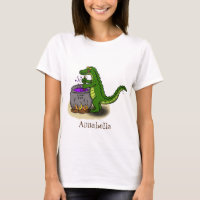 Drôle alligator vert cuisine dessin animé