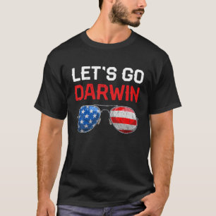 T-shirt Drôle Allons-y Darwin Retro USA Drapeau Allons-y D