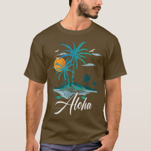 T-shirt Drôle Aloha Hawaii Palmier Plage Vacances Famille