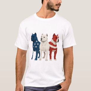 T-shirt Drôle American Staffordshire Terrier Drapeau améri