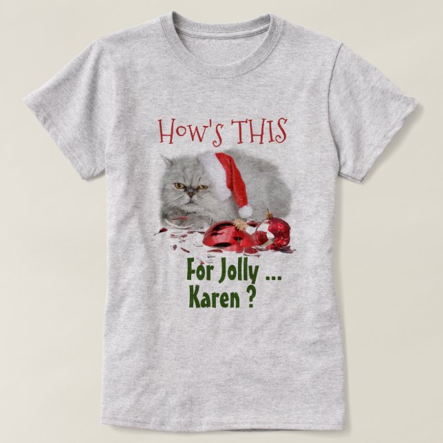 T-shirt Drôle Amoureux de les chats Sassy Noël (Design devant)