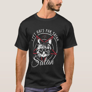 T-shirt Drôle Amoureux des chats et satanique Pentagram oc