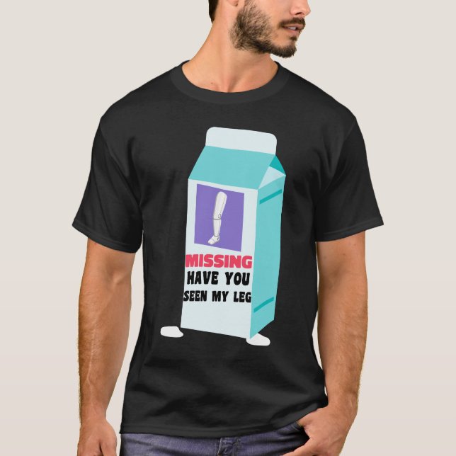 T-shirt Drôle Amputee Prosthétique Lait Dessin pour les ho (Devant)