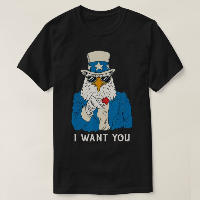 T-shirt Drôle Amusant Aigle Drapeau Américain 4 juillet pa (Design devant)