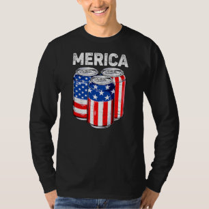T-shirt Drôle Amusant Beer American Flag USA 4 juillet Boi