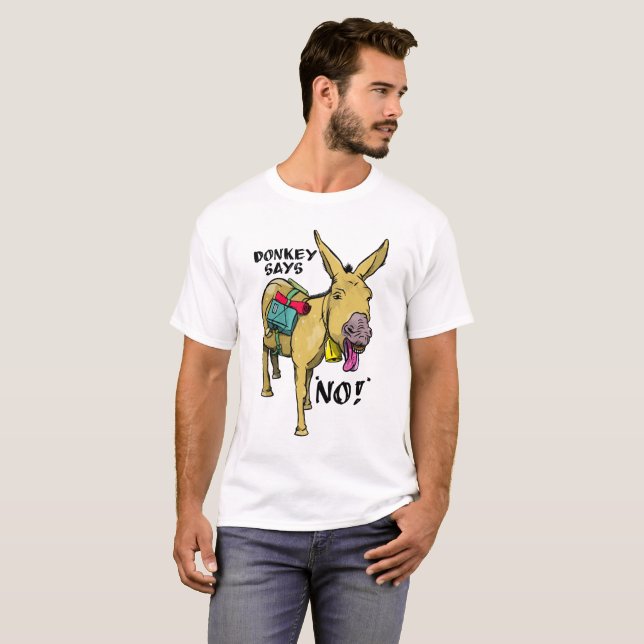 T-shirt Drôle âne dit non ! (Devant entier)