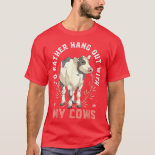 T-shirt Drôle Animal De Ferme ID De Ferme Plutôt Hang Out