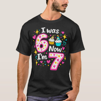 T-shirt Drôle Anniversaire 7 Ans J'avais 6 Ans Maintenant