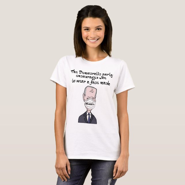 T-shirt Drôle anti-Joe Biden avec Mask Politics (Devant entier)