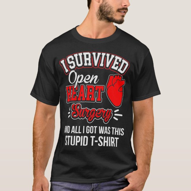 T-shirt Drôle Après La Chirurgie Coeur Survécue Est Devenu (Devant)