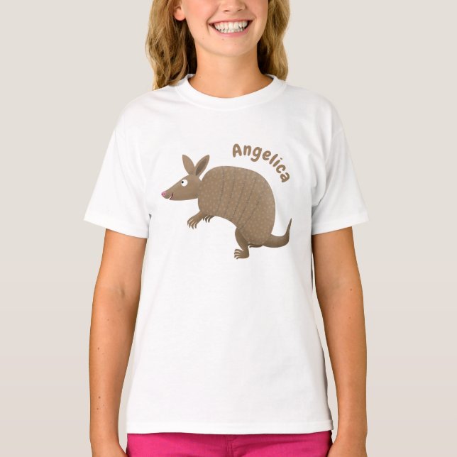 T-shirt Drôle armadillo joyeux dessin animé (Devant)