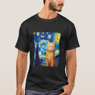 T-shirt Drôle art de chat peinture Amoureux des chats Star