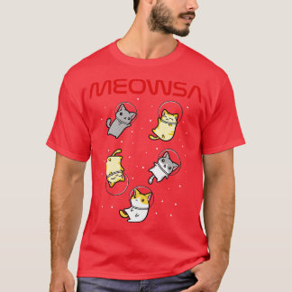 T-shirt Drôle Astronaut spatial Cadeaux de chats Hommes Fe
