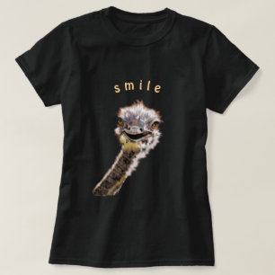 T-Shirt drôle avec joueuse Happy Ostrich - Smile