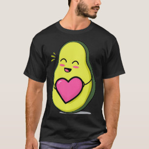 T-shirt Drôle Avocado Coeur Cute Kawaii Vegan Cadeaux Homm