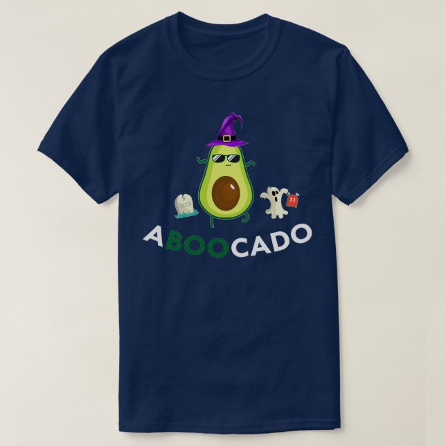 T-shirt Drôle Avocado Ghost Aboocado Halloween (Design devant)