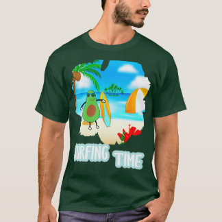 T-shirt Drôle Avocado Surfing Cadeau Pour Vegan2