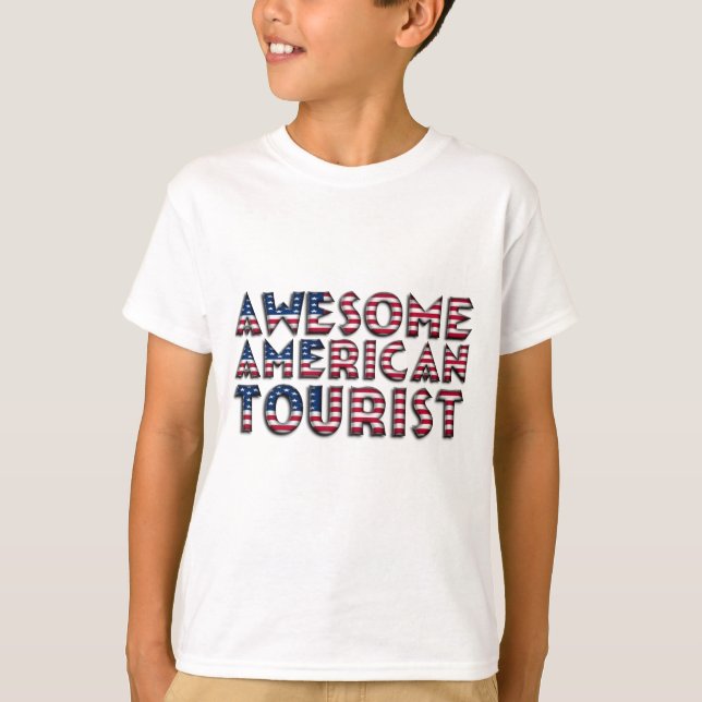 T-shirt Drôle Awesome Américain Tourisme Typographie (Devant)