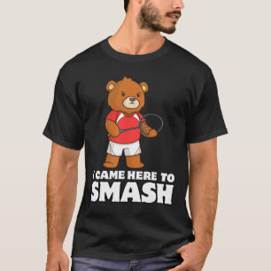 T-shirt Drôle Badminton Compétitif Lecteur Ours Smasher