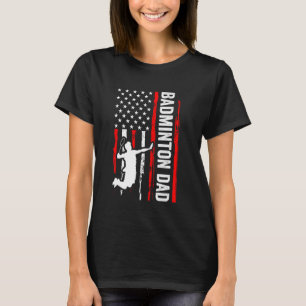 T-shirt Drôle Badminton Papa US Drapeau américain pour hom