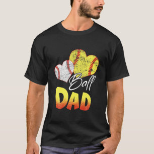 T-shirt Drôle Ball Papa Softball Cadeaux De Baseball