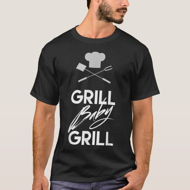 T-shirt Drôle Barbecue Citation Chemise Grill Bébé Grill B (Devant)