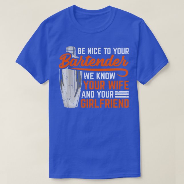T-shirt Drôle Bartender Barkeeper Cadeau (Design devant)