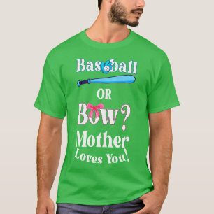 T-shirt Drôle Baseball Ou Bow Mère Vous Aime