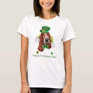 T-shirt Drôle Basset Hound Or St. Patricks Day
