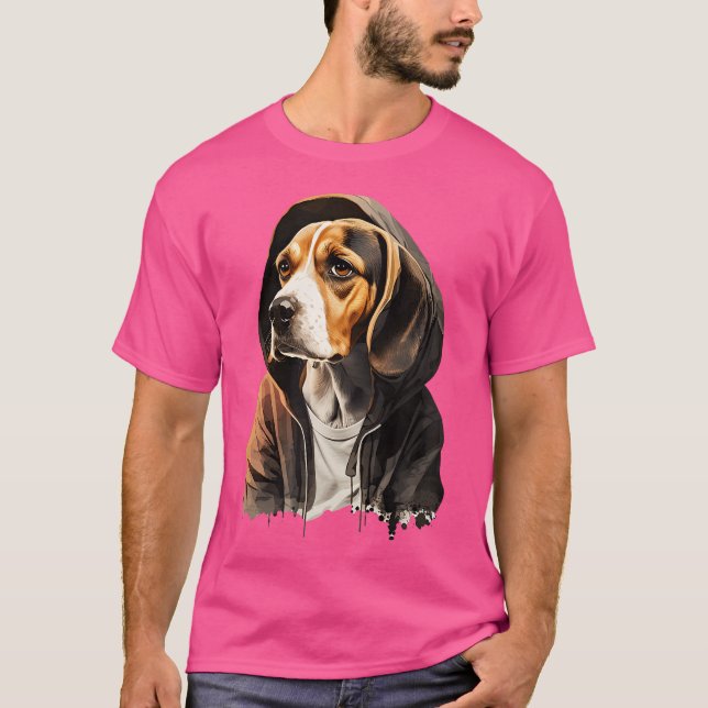 T-shirt Drôle Beagle Chien Rap Rapper Hip hop Rb (Devant)