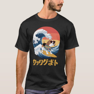 T-shirt Drôle Beagle japonais Kanagawa Wave Chien