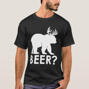 T-shirt Drôle Beer Bear Deer Hunter Chasse Hiker Chasseur 