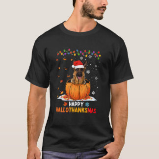 T-shirt Drôle berger allemand sur Citrouille Happy Hallome