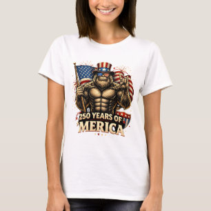 T-shirt Drôle Bigfoot 250 Ans Merica Drapeau USA Liberté