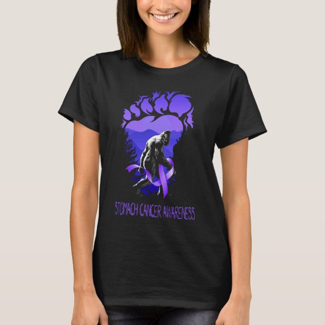T-shirt drôle bigfoot soutient la sensibilisation au cance (Devant)