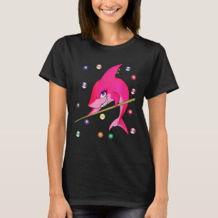 T-shirt Drôle Billard piscine requin Femme