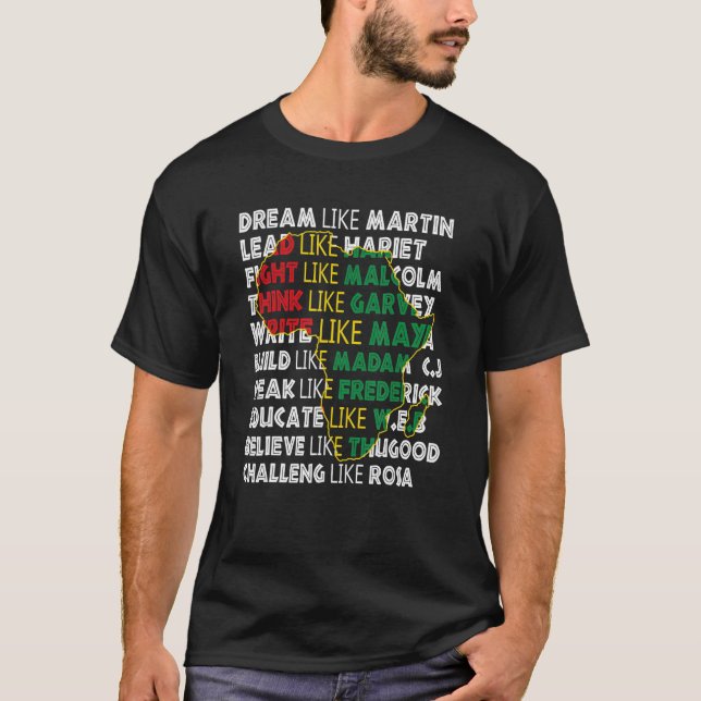 T-shirt Drôle Black History Dream Comme Martin Black Histo (Devant)