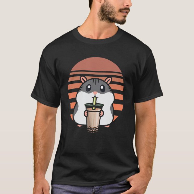 T-shirt Drôle Boba Thé Hamster Bubble Thé Fanatique Cute J (Devant)