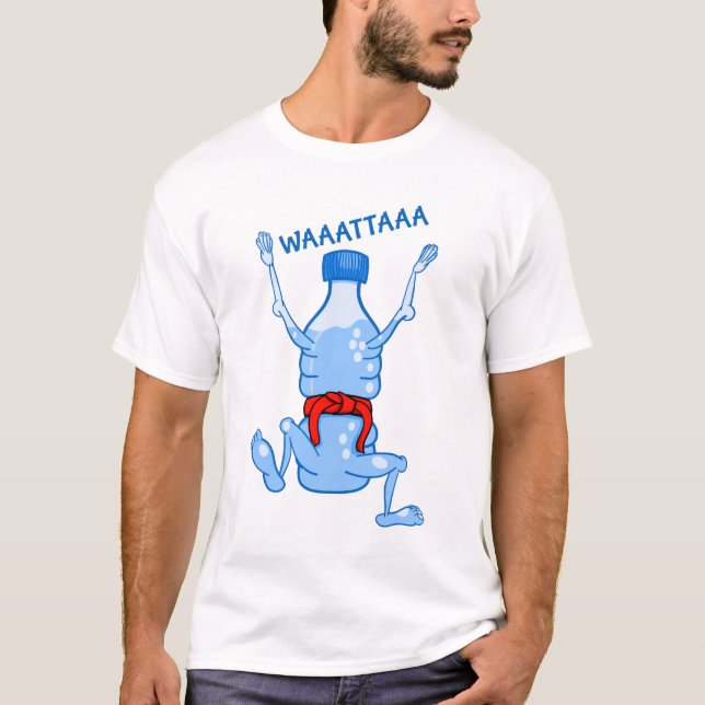 T-shirt Drôle Boire Bouteille Karate Hydrate (Devant)