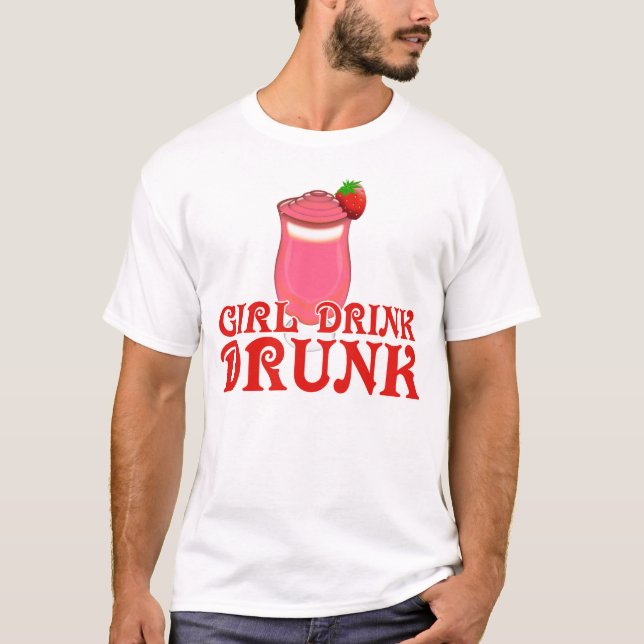 T-shirt Drôle Boire Fille ivre (Devant)