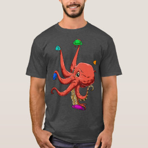 T-shirt Drôle Bouldering et Escalade rocheuse pieuvre