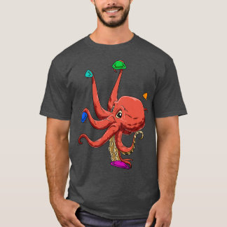 T-shirt Drôle Bouldering et Escalade rocheuse pieuvre