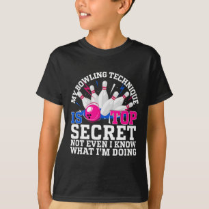 T-shirt Drôle Bowling Bowler Femmes Hommes Ma Technique De