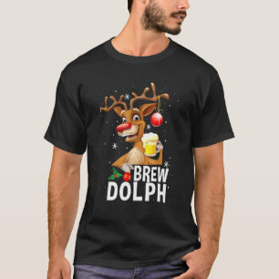T-shirt Drôle Brew Dolph Reindeer Boire Bière Correspondan
