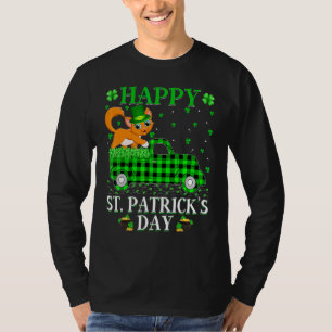T-shirt Drôle Buffalo Plaid Camion Vert Chat St Patrick D
