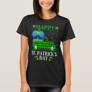 T-shirt Drôle Buffalo Plaid Green Truck Padel St. Patrick'