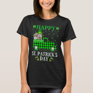 T-shirt Drôle Buffalo Plaid Green Truck Pika St. Patrick's