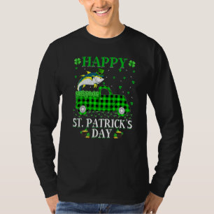 T-shirt Drôle Buffalo Plaid Green Truck Tuna Fish St Patri