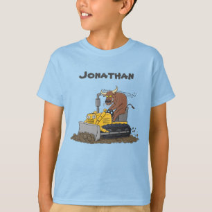 T-shirt Drôle bulldozer de conduite de taureaux